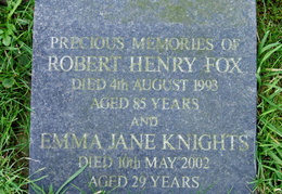 FOX Robert Henry died 1993 and Emma Jane KNIGHTS died 2002